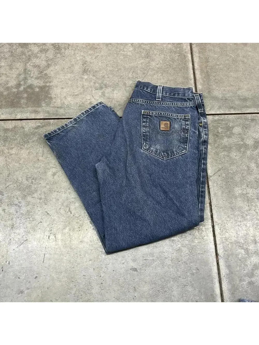 vintage carhartt faded blue relaxed baggy fit jeans size 36 x 28
